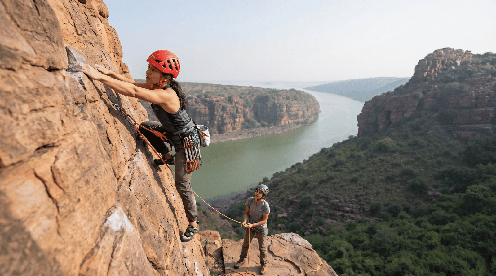 Rock climbing course at Gandikota by Adventure Sports Academy of Andhra Pradesh (ASAAP)