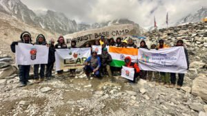 Persons with disabilities during Everest Base Camp training group photo at Gandikota organized by Adventure Sports Academy of Andhra Pradesh (ASAAP)