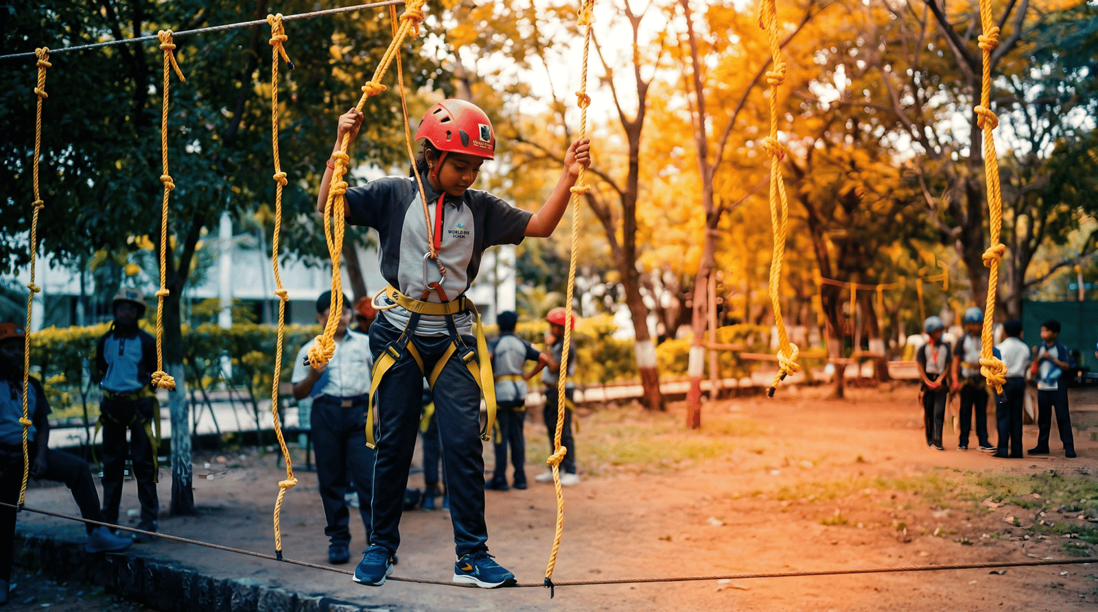 Students participating in adventure leadership program at Gandikota by Adventure Sports Academy of Andhra Pradesh (ASAAP)
