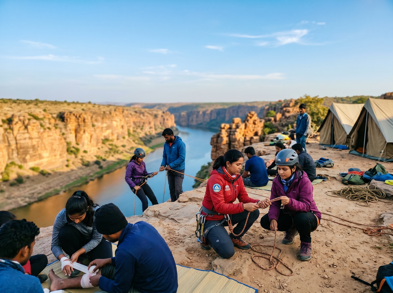 Survival skill training course at Gandikota by Adventure Sports Academy of Andhra Pradesh (ASAAP)